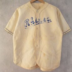 画像1: 40's "Rhines" Baseball Flannel Shirt (1)