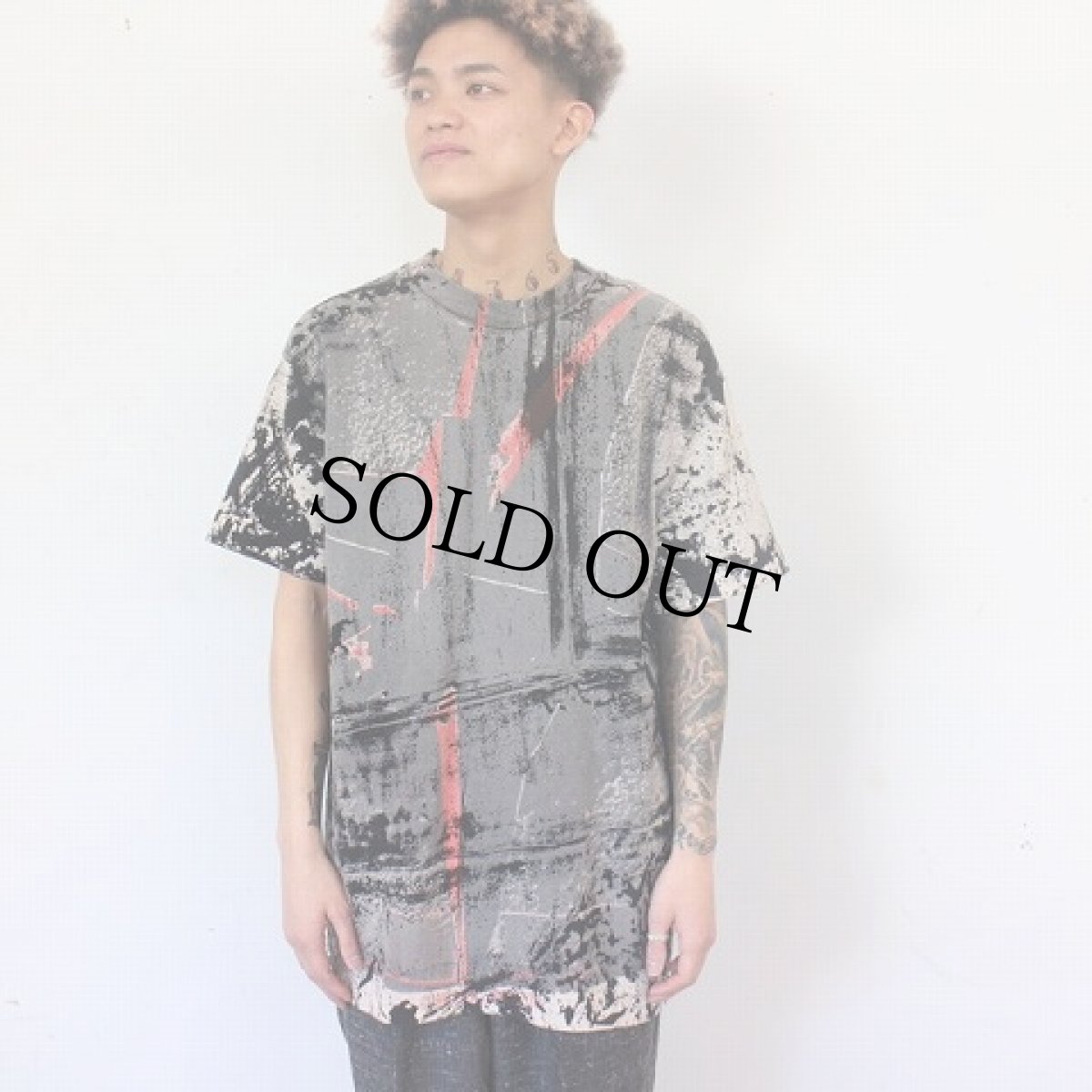 画像3: 90's R.E.M USA製 ブリーチ風大判プリントTシャツ L (3)