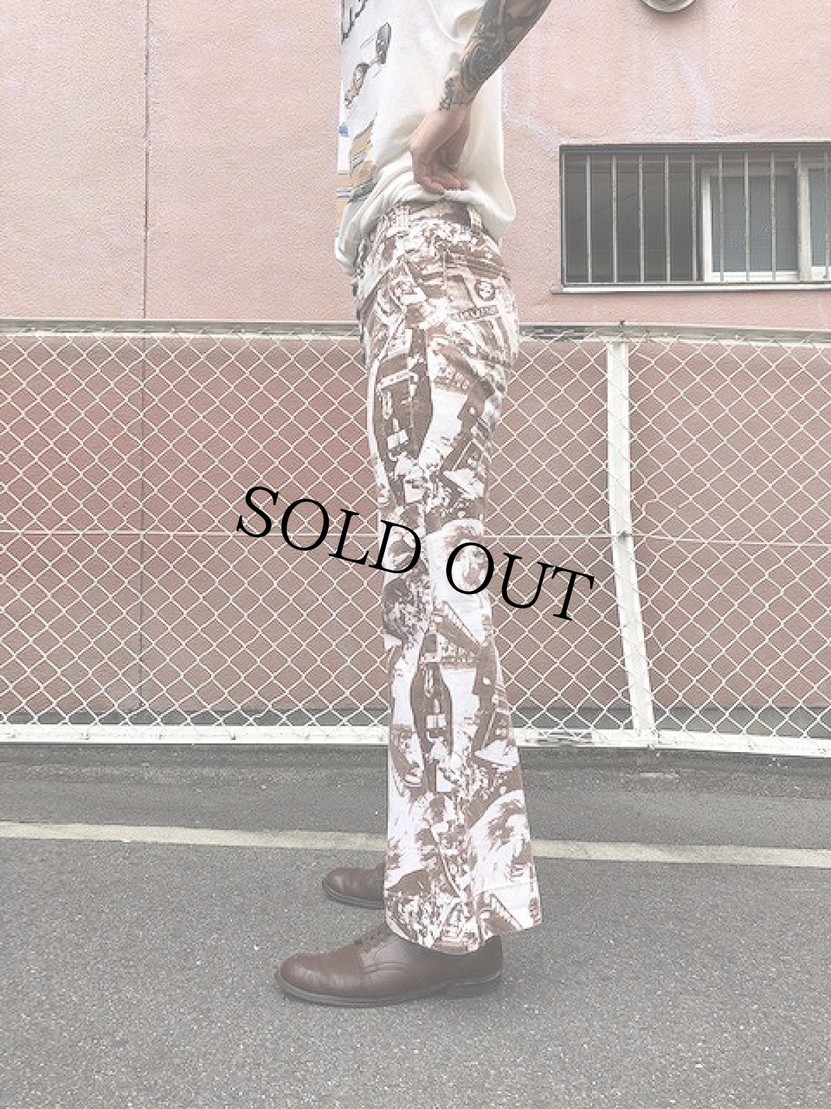 画像9: 70's フォトコラージュセーラーパンツ W28 (9)