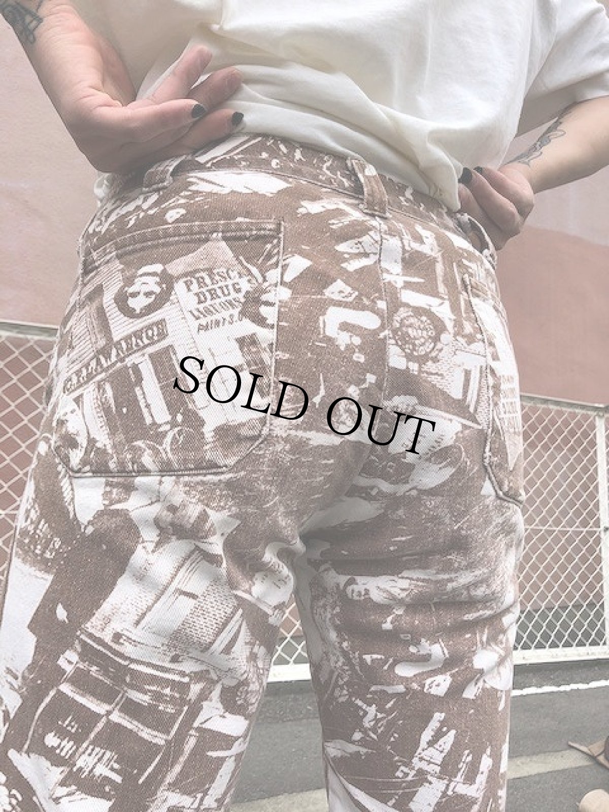 画像11: 70's フォトコラージュセーラーパンツ W28 (11)