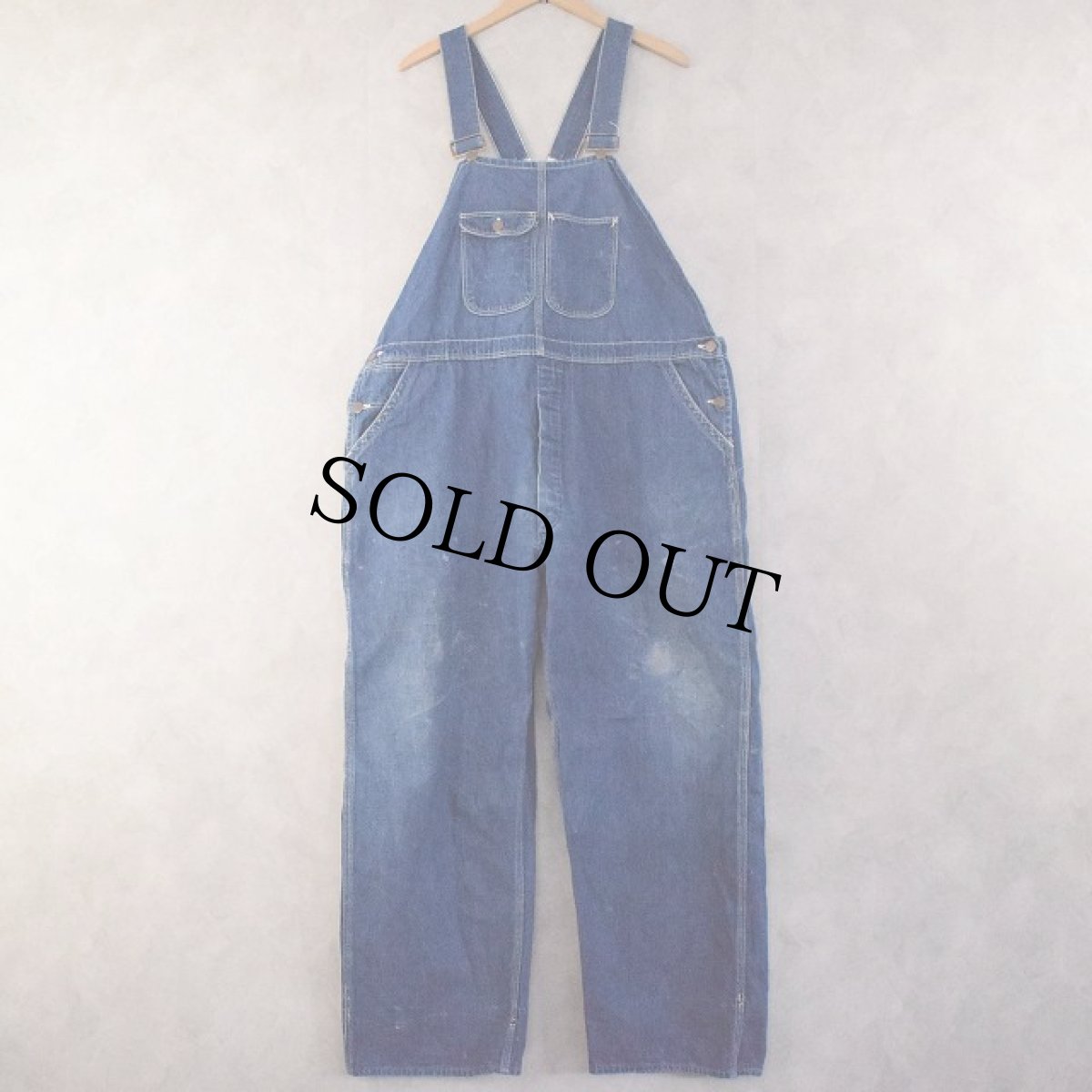 画像1: 40〜50's OX HIDE by J.C.PENNEY Low back Denim Overall W46 (1)