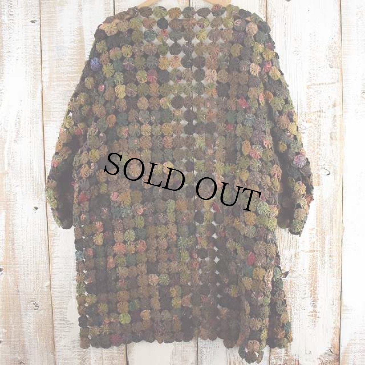 画像2: VINTAGE ヨーヨーキルト ハンドメイド シルクガウン (2)