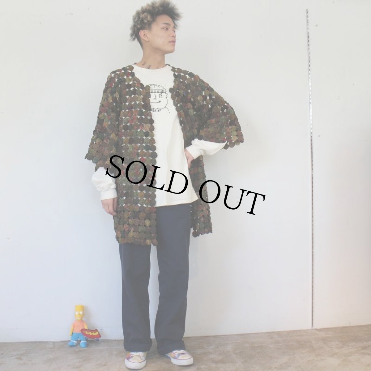 画像6: VINTAGE ヨーヨーキルト ハンドメイド シルクガウン (6)