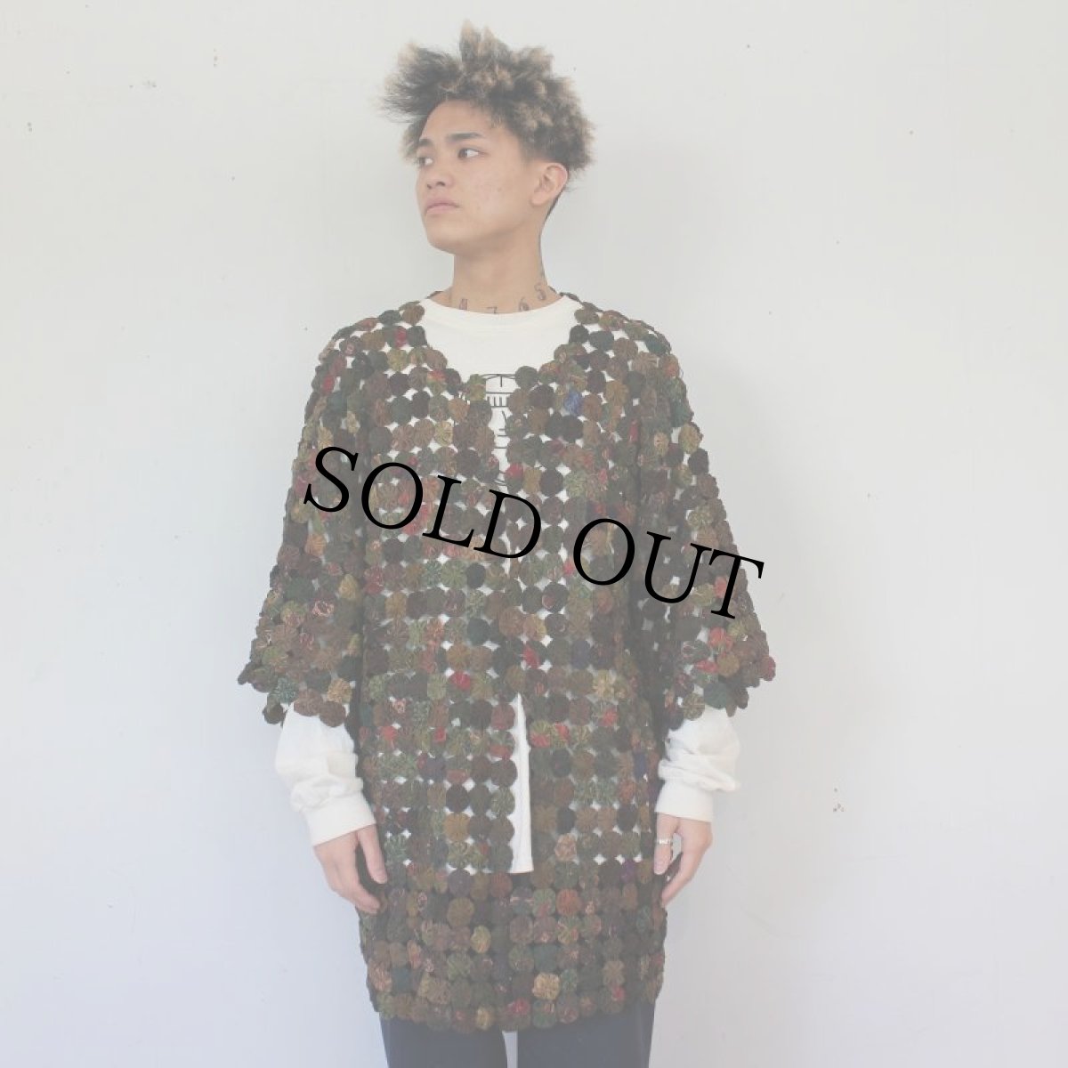 画像3: VINTAGE ヨーヨーキルト ハンドメイド シルクガウン (3)