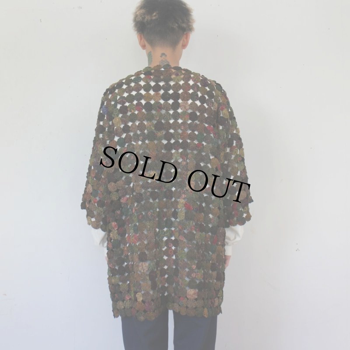 画像5: VINTAGE ヨーヨーキルト ハンドメイド シルクガウン (5)