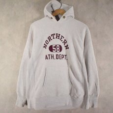 画像1: 70's Champion REVERSE WEAVE 初期単色タグ USA製 Hoodie 3段プリント L (1)