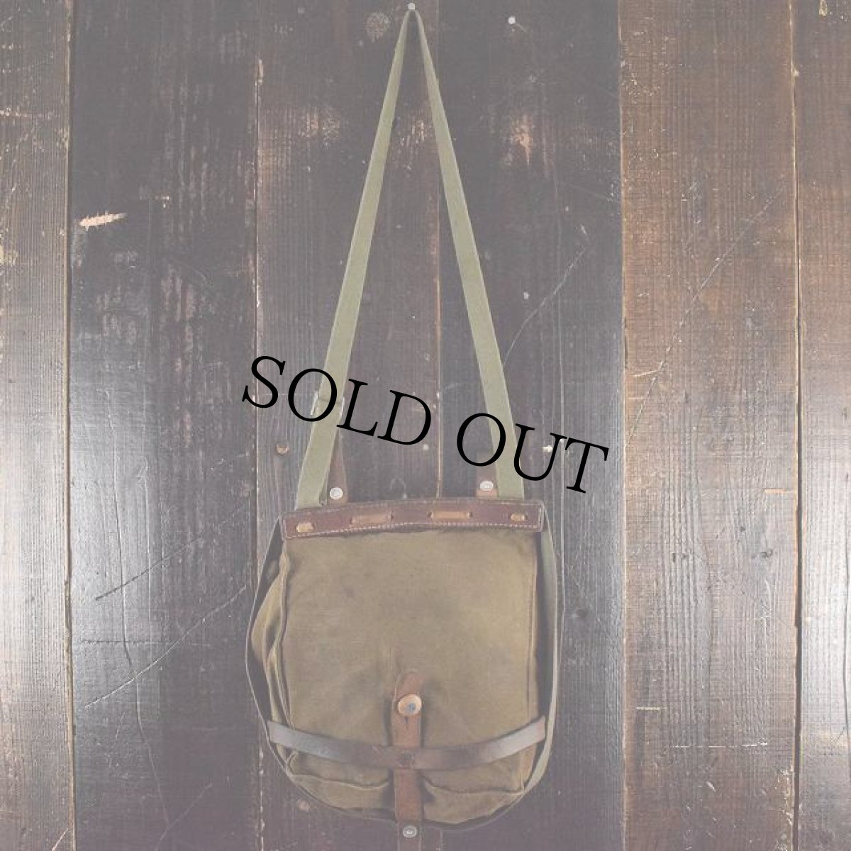 画像2: スイス軍 ビニールレザー×キャンパス ブレッドバッグ (2)