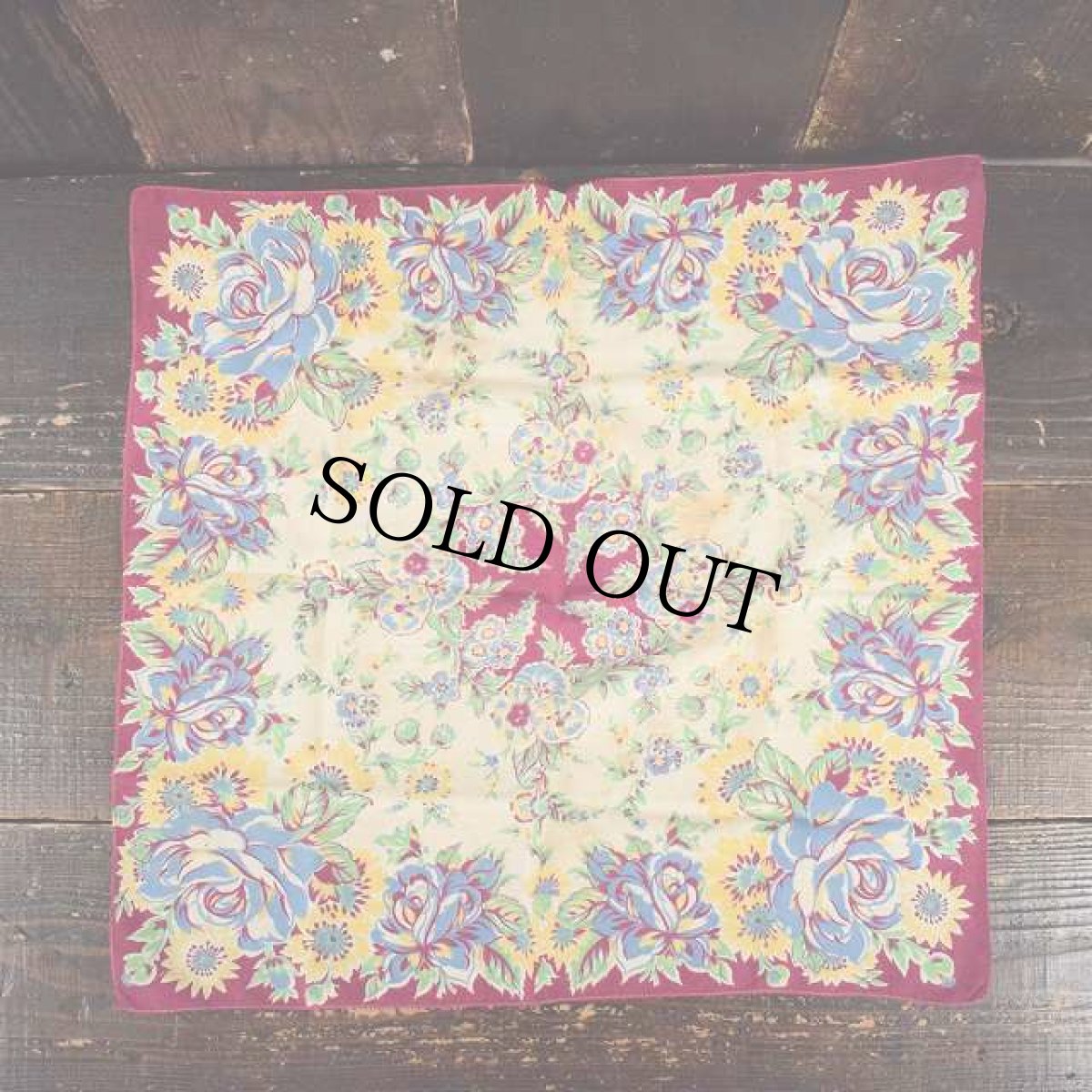 画像2: VINTAGE 花柄バンダナ (2)