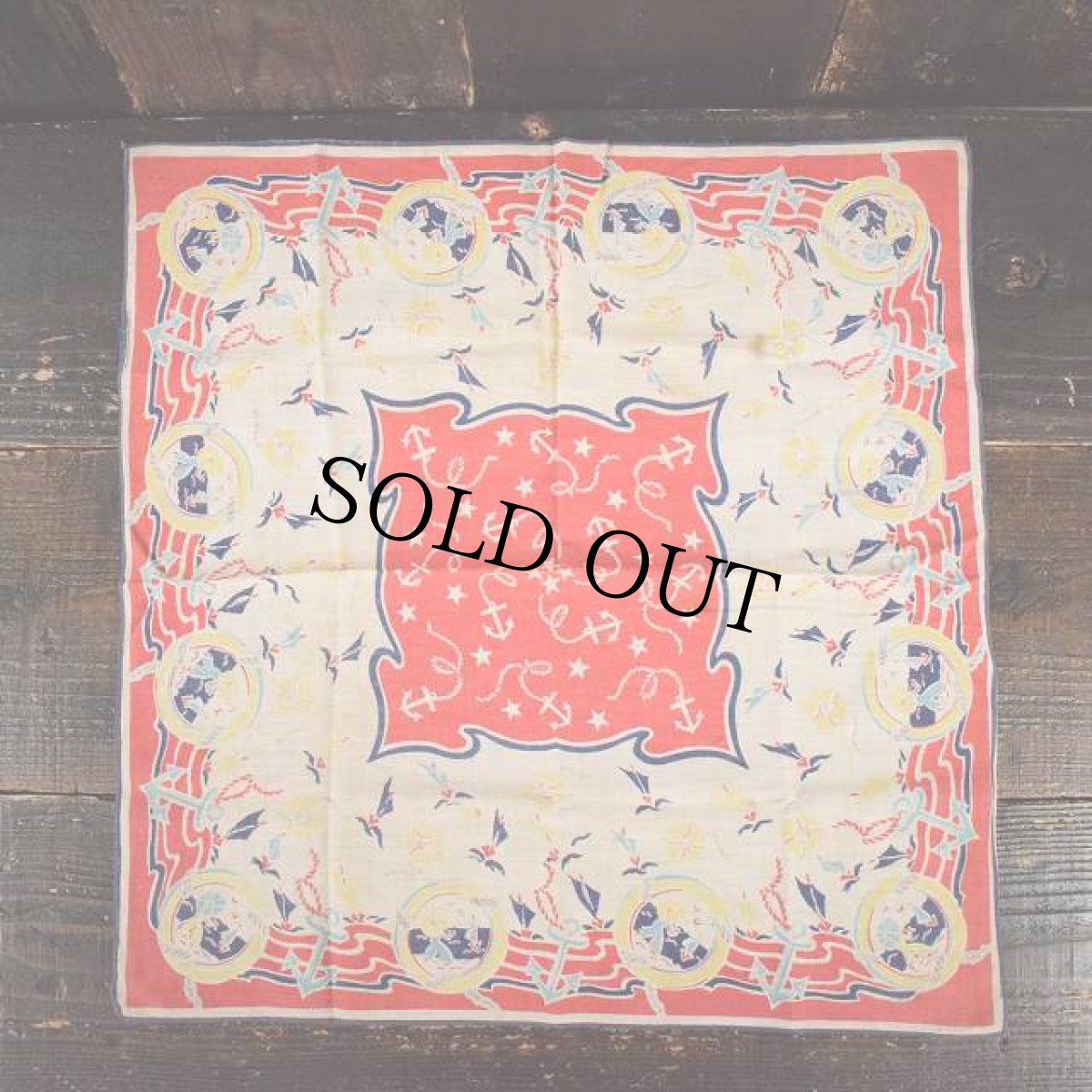 画像2: VINTAGE マリン柄バンダナ (2)