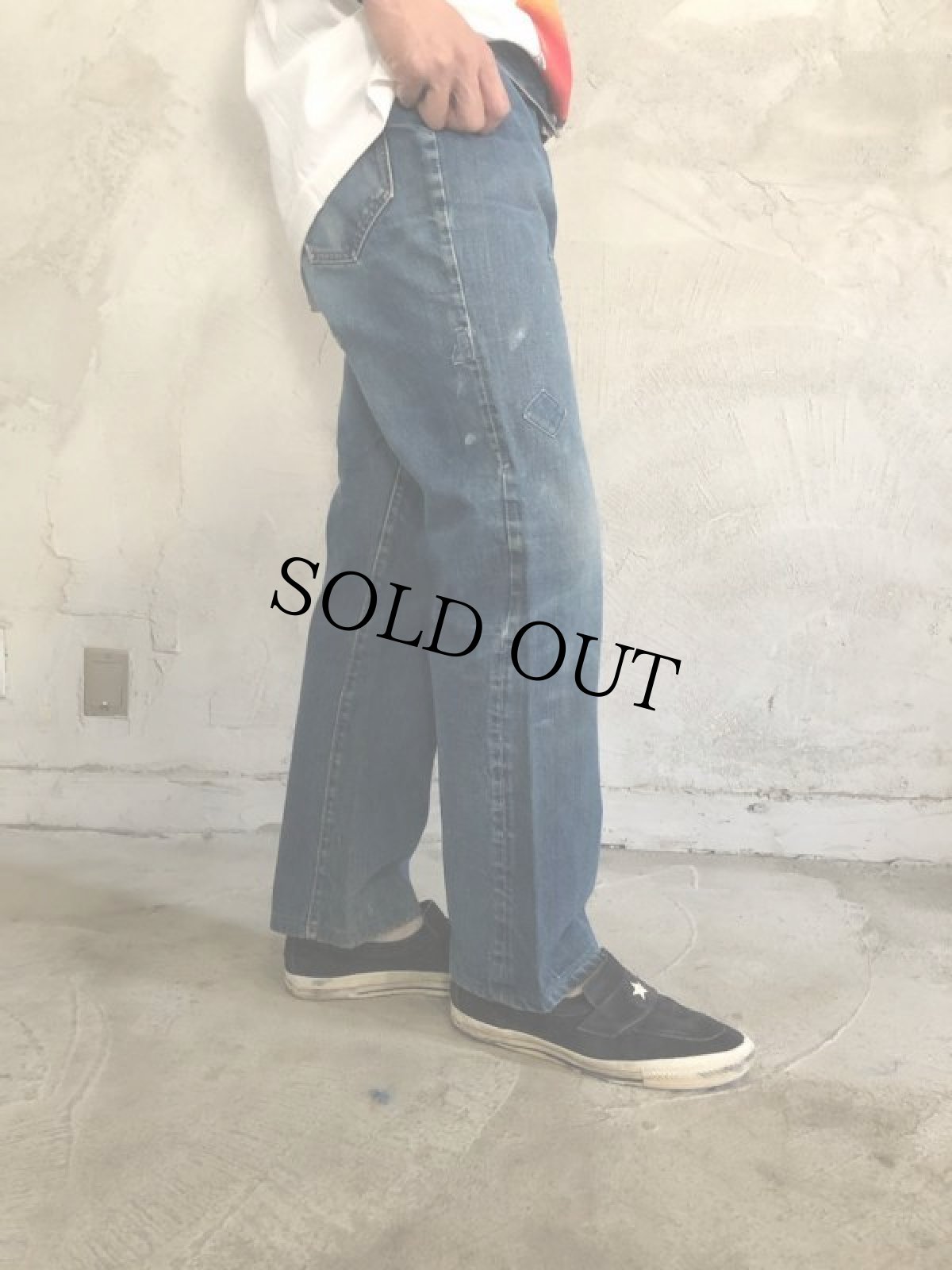 画像3: 70's LEVI'S 517 BIGE デニムパンツ W35 (3)