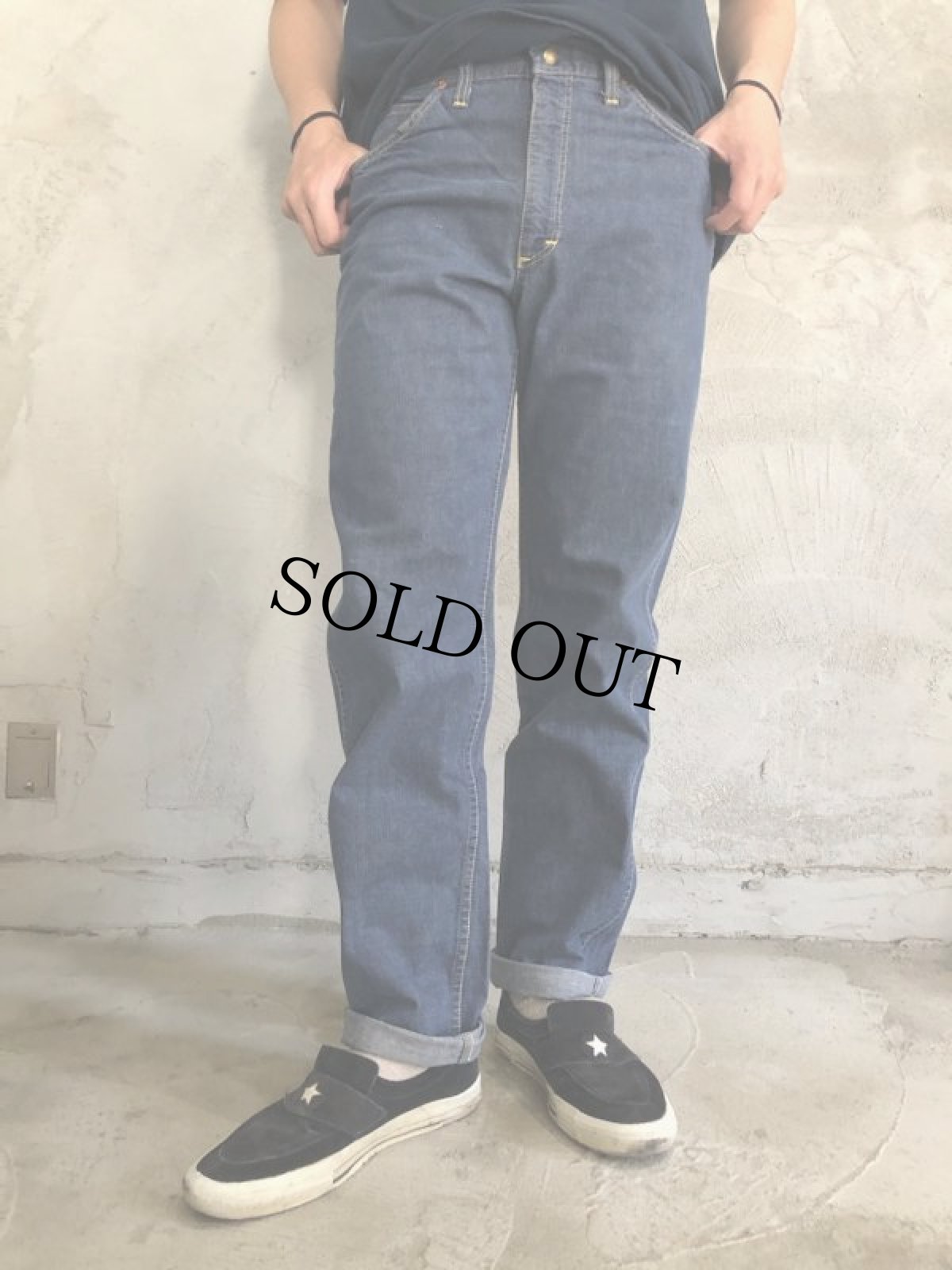 画像2: 70's Lee バッドダイ デニムパンツ W32 (2)