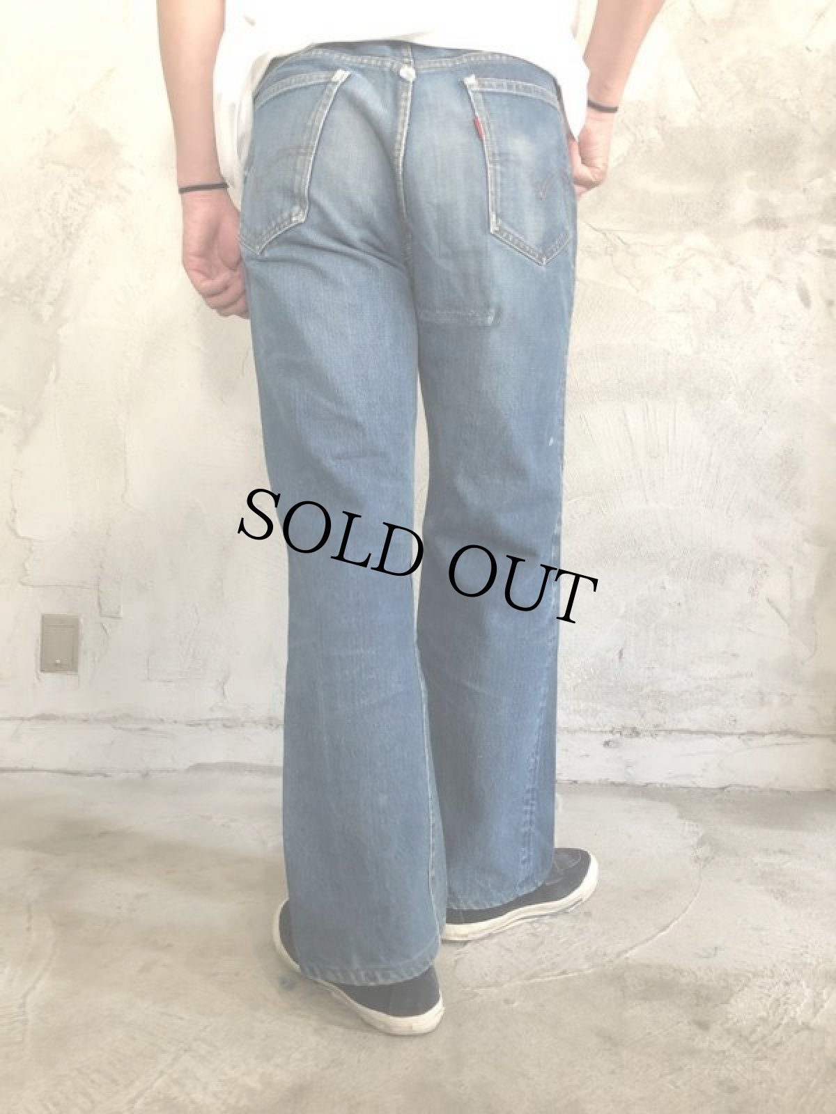 画像4: 70's LEVI'S 517 BIGE デニムパンツ W35 (4)