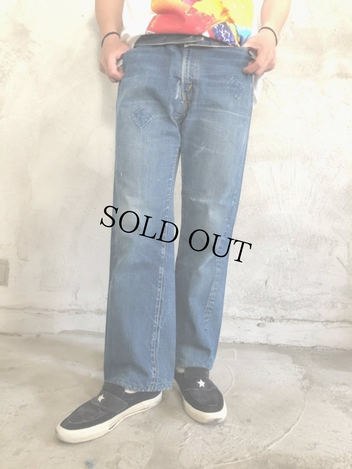 画像2: 70's LEVI'S 517 BIGE デニムパンツ W35 (2)