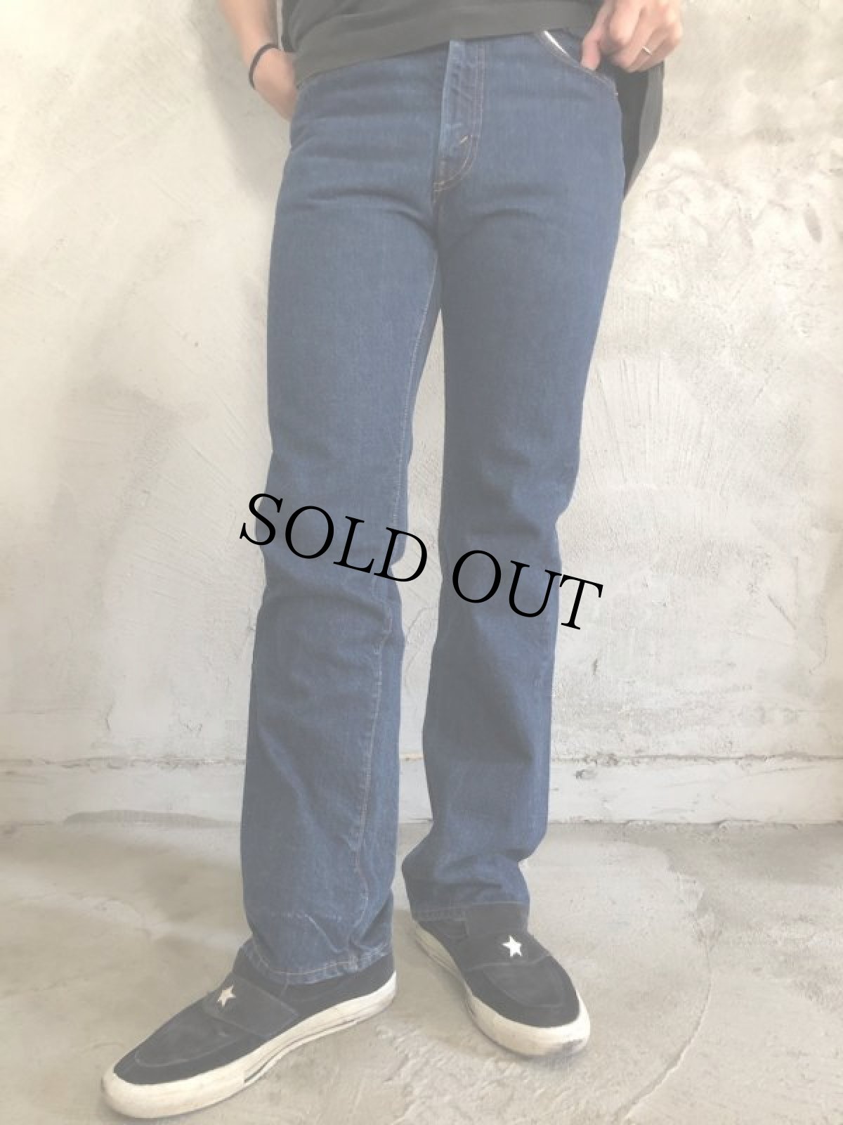 画像2: 70's Levi's 517 ブーツカットデニムパンツ 66single 濃紺 W31 (2)