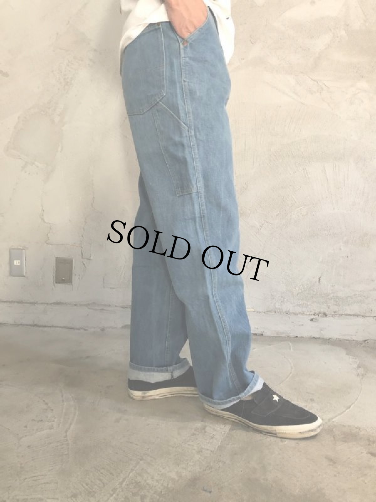 画像4: 70's Lee 77 BOSS OF THE ROAD サスペンダーボタン付きデニムペインターパンツ (4)