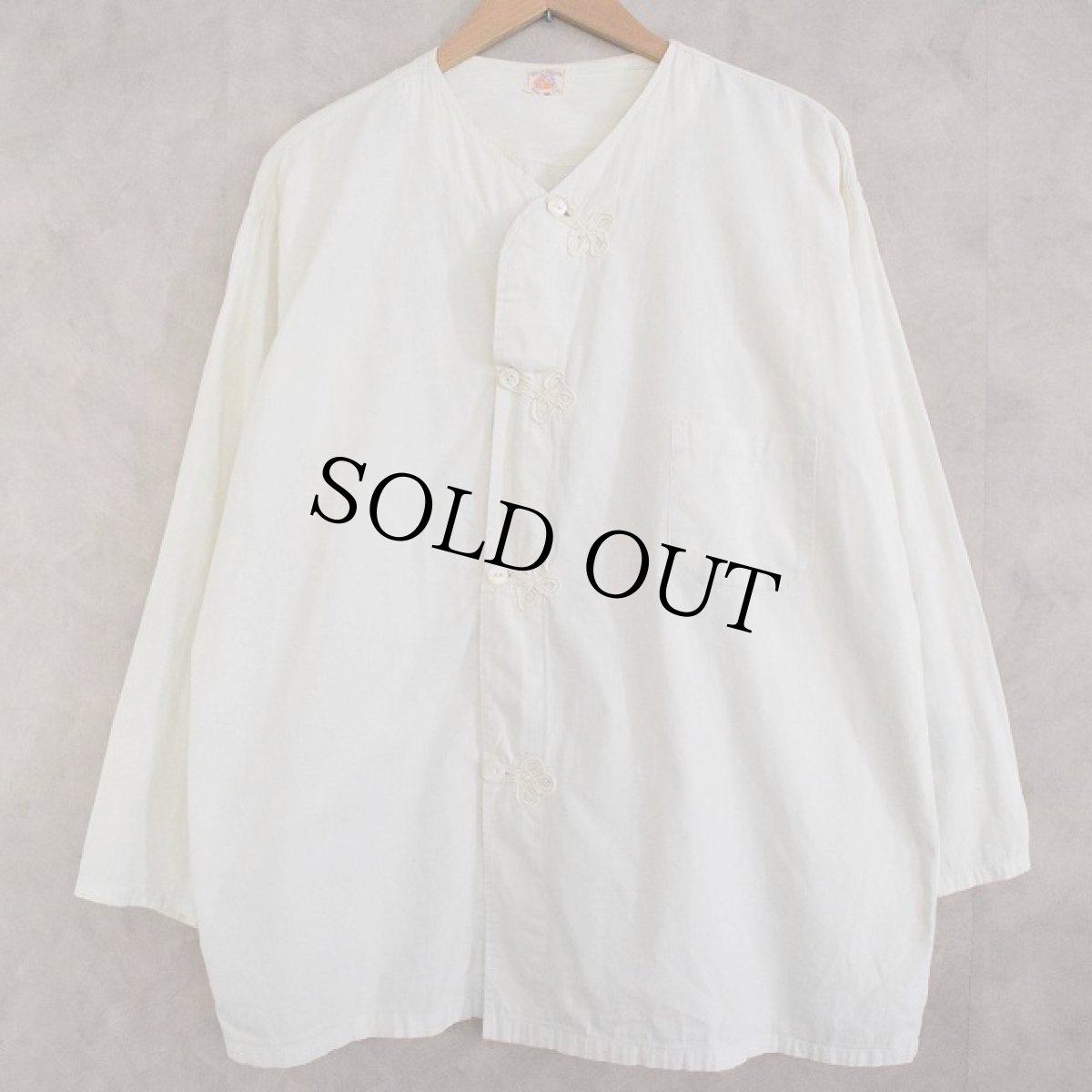 画像1: 30〜40's HALF-MOON BROADCLOTH Cotton Pajamas Shirt (1)