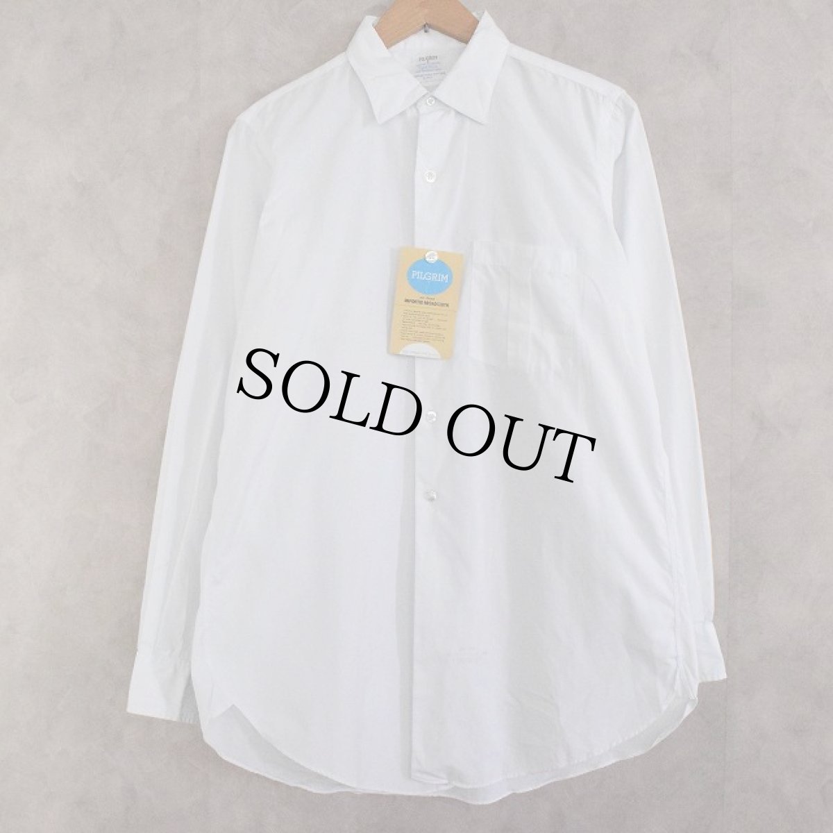 画像1: 60's PILGRIM White Cotton Shirt DEADSTOCK (1)