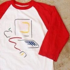 画像1: 80's Apple USA製 ピカソデザイン ラグランTシャツ L (1)