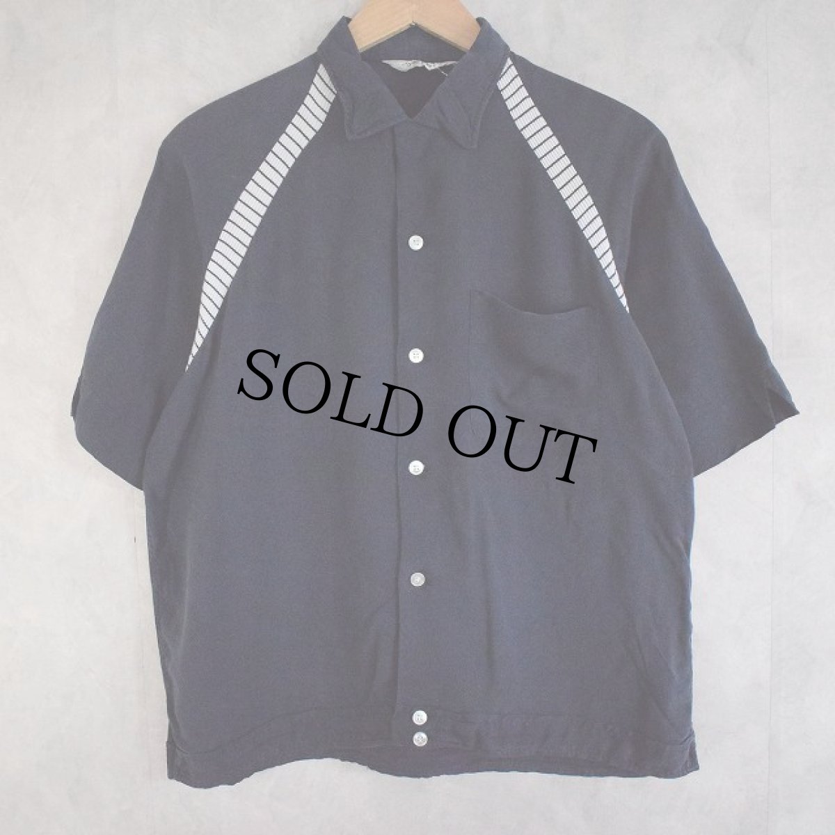 画像2: 60's Dunbrooke チェーン刺繍 Bowling Shirt M (2)