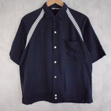 画像2: 60's Dunbrooke チェーン刺繍 Bowling Shirt M (2)