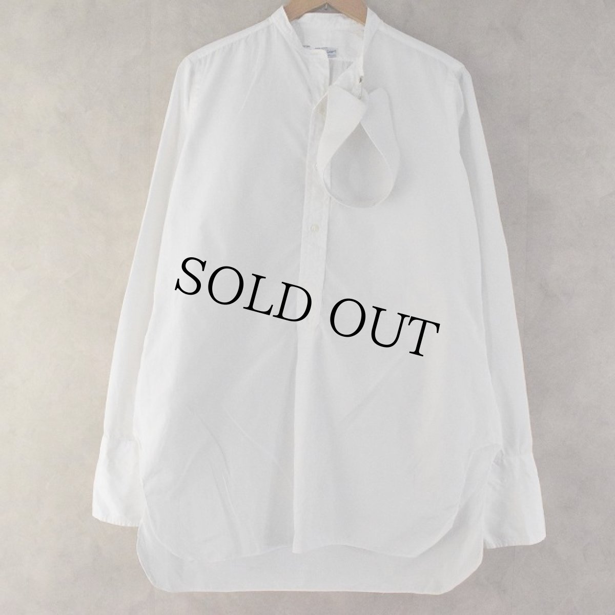 画像2: 30〜40's A Sulka & Company "襟付き" ノーカラー Shirt (2)