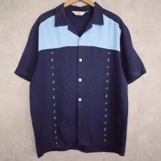 画像1: 70's〜 Da Vinci USA製 Rockabilly Rayon Shirt L (1)