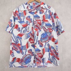 画像1: 60's Unknown Seersucker Hawaiian Shirt (1)