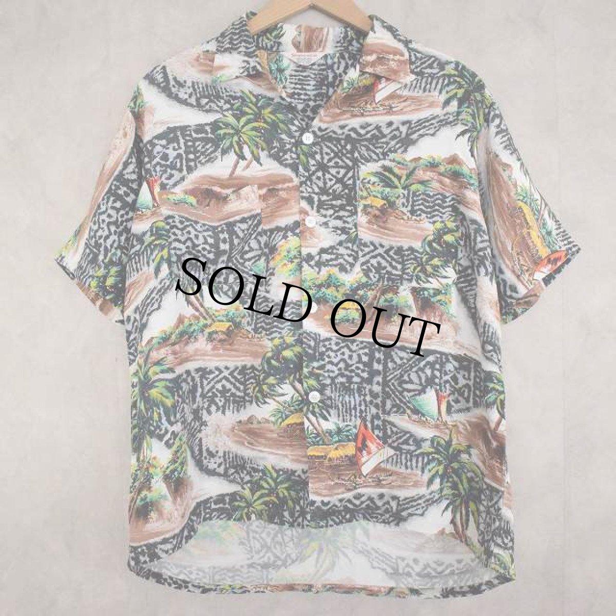 画像1: 60's Sports Wear JAPAN製 Rayon Hawaiian Shirt (1)