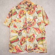 画像1: 50's PENNY'S TOPFLIGHT Seersucker Hawaiian Shirt S (1)