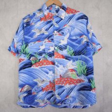 画像1: 60's PENNY'S JAPAN製 Rayon Hawaiian Shirt M (1)