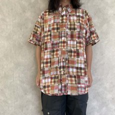 画像3: BrooksBrothers インディアンマドラス Patchwork Shirt L (3)