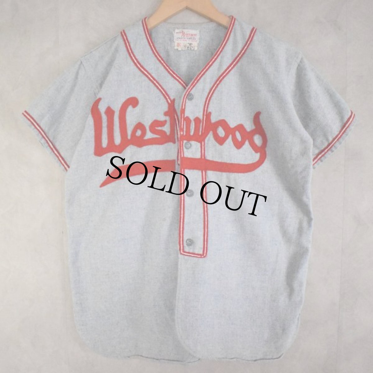 画像1: 40〜50's BUCKY Ｗarren "Westwood" Baseball Shirt (1)