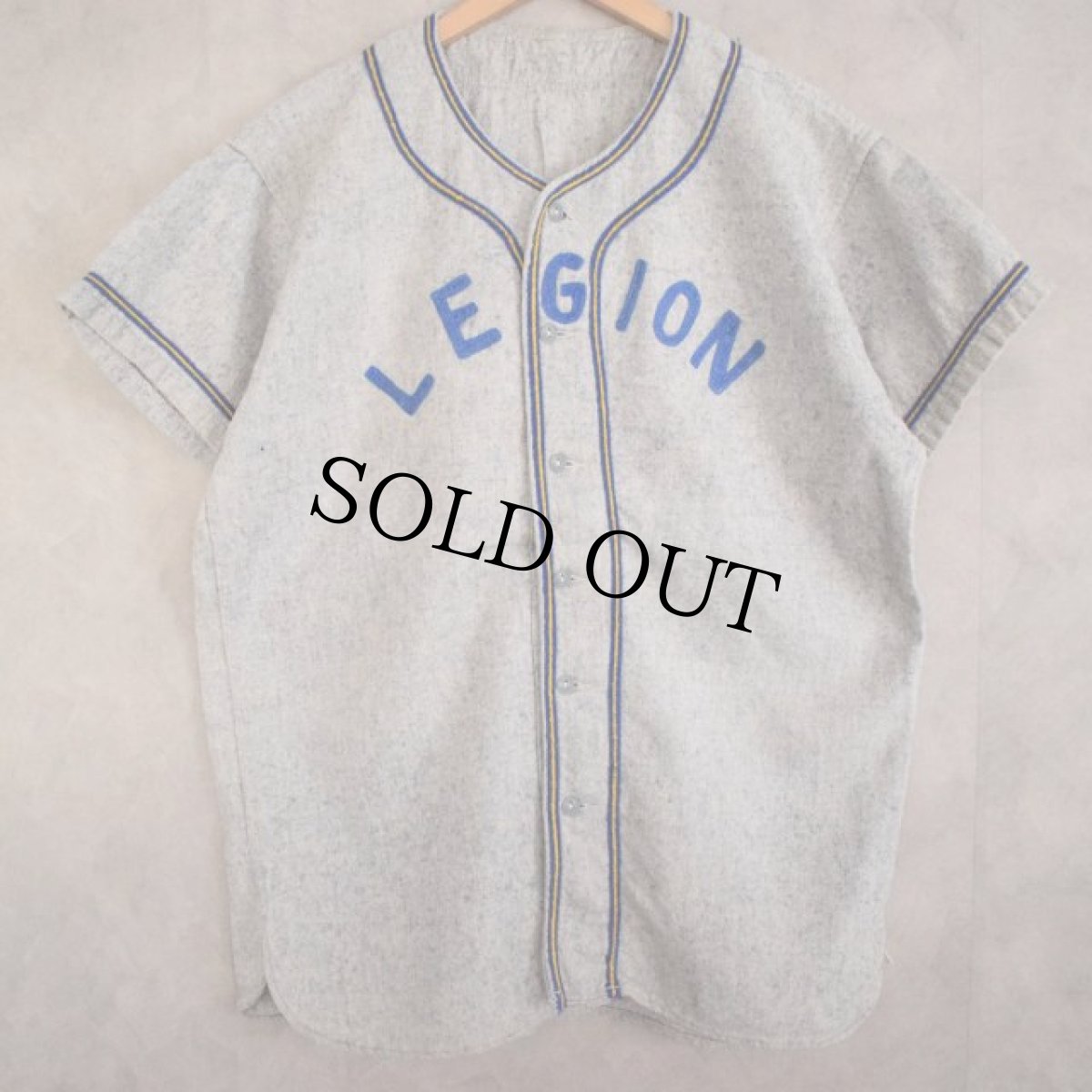 画像1: 40's〜50's "LEGION" Frannel Baseball shirt (1)