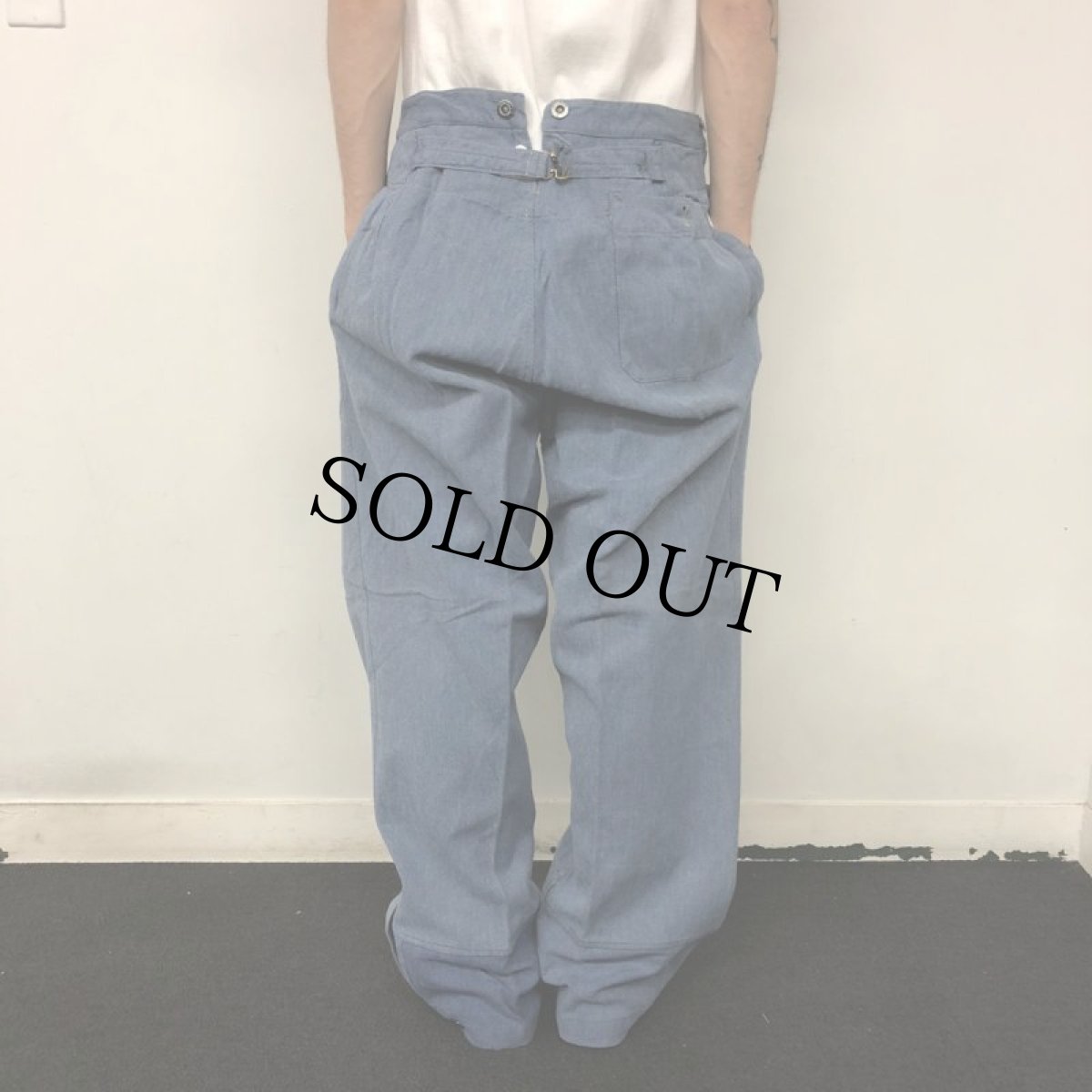 画像4: 40〜50's Swiss army Military denim pants W36 (4)