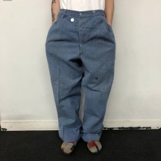 画像2: 40〜50's Swiss army Military denim pants W36 (2)