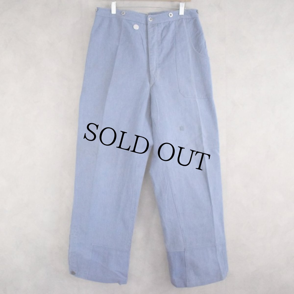 画像1: 40〜50's Swiss army Military denim pants W36 (1)