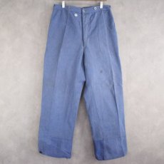 画像1: 40〜50's Swiss army Military denim pants W36 (1)