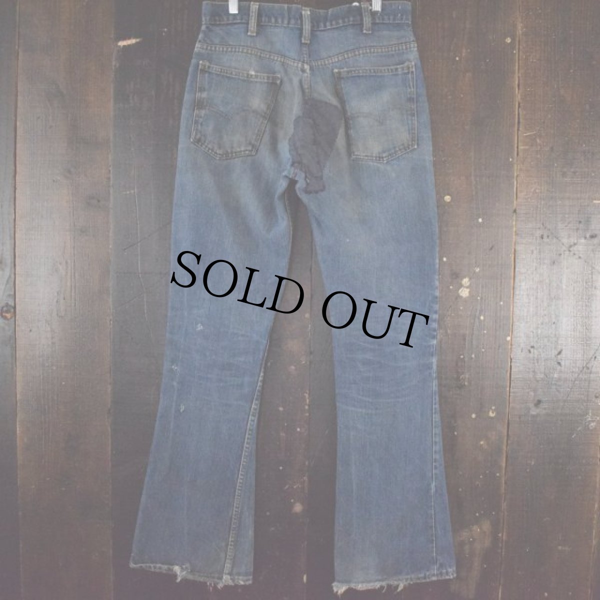 画像2: 70's LEVI'S 646 BIGE ベルボトムデニムパンツ W33 (2)