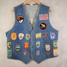 画像1: 70's Levi's USA製 パッチ付き Denim Vest XL (1)