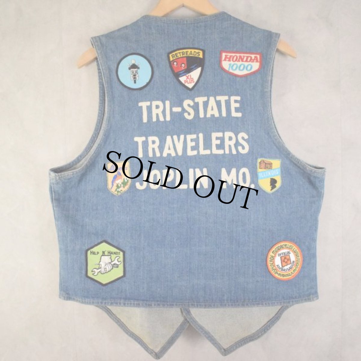 画像2: 70's Levi's USA製 パッチ付き Denim Vest XL (2)