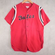 画像1: 40〜50's Craft Cochran "マチ付き×猫目" Cotton Baseball shirt 38 (1)