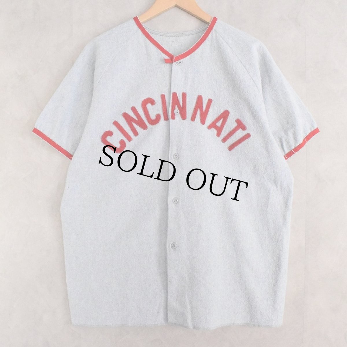 画像1: 50's〜 "CINCINNATI" Frannel Baseball shirt (1)