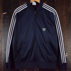 画像1: 80's adidas ATP USA製 トラックジャケット 紺×白 L (1)