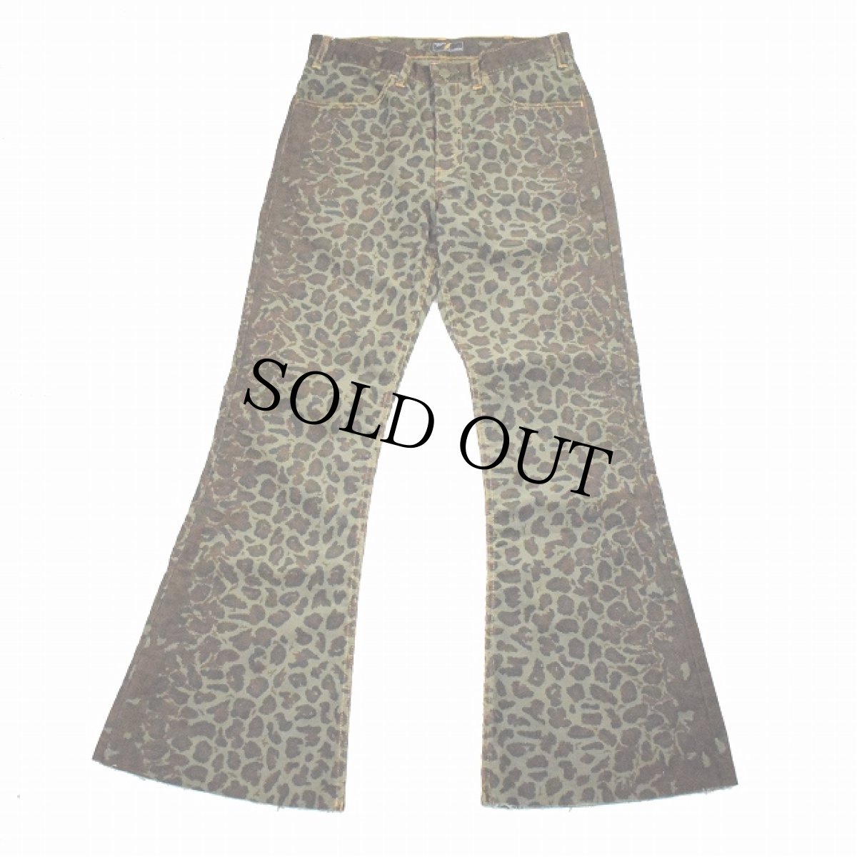 画像1: STRANGE TRIP "LOOSE ROCKER PANTS" GREEN LEOPARD 【M】 (1)