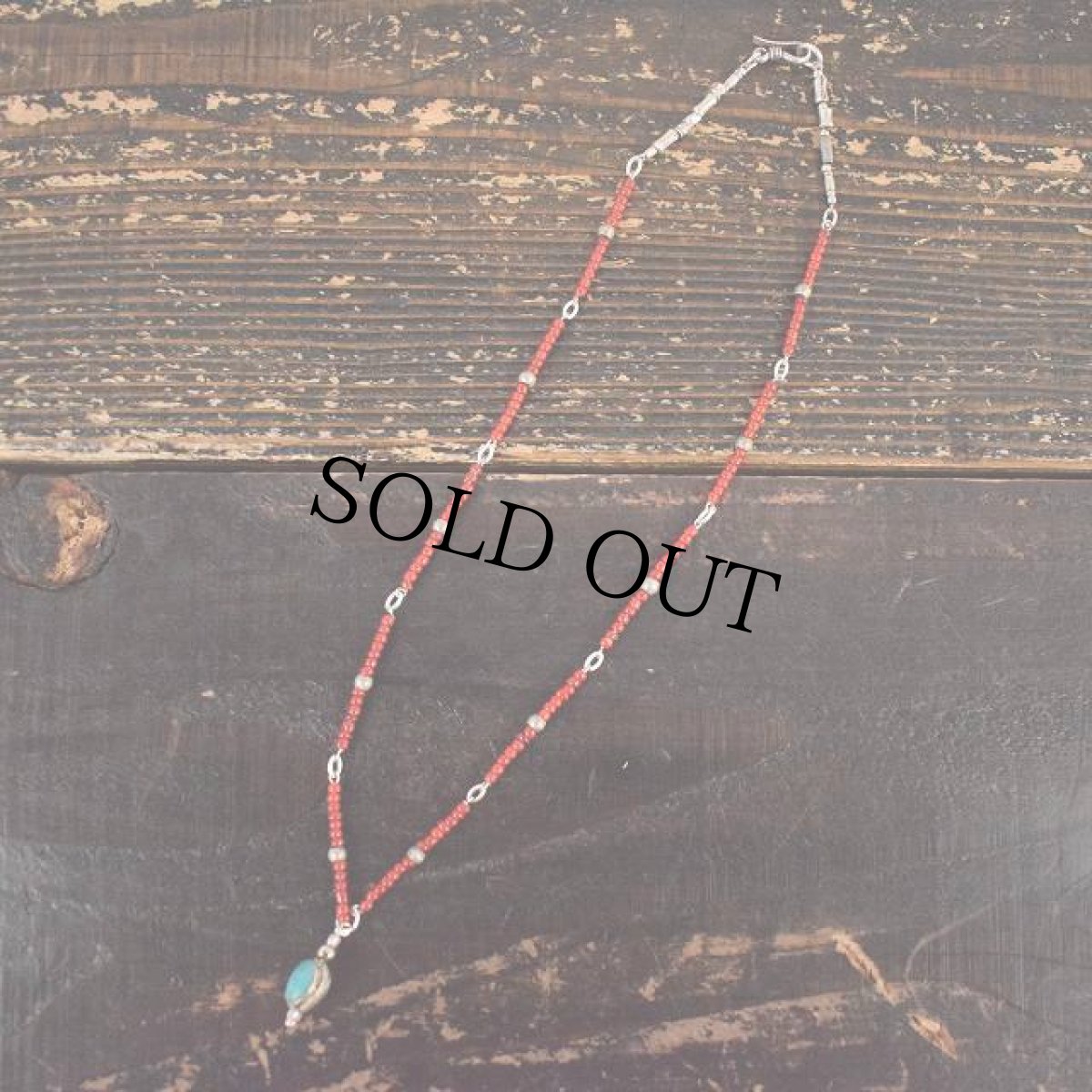 画像2: RORAN "White Hearts×Antique Turquoise" ネックレス (2)