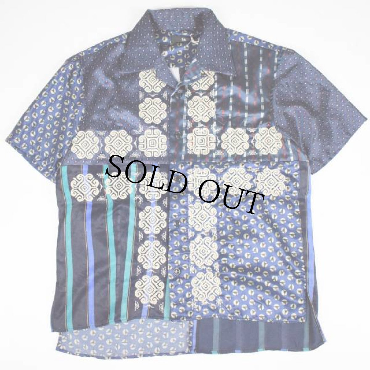 画像1: ink "BANDANA PATTERN SHIRT" BLUE TONE 【M】 (1)