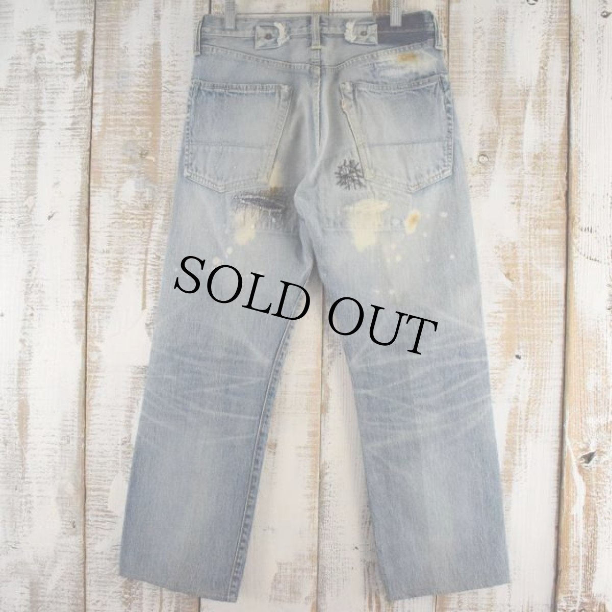 画像2: KAPITAL クラッシュデニムパンツ W29 (2)