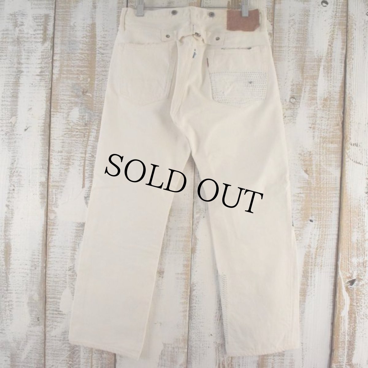 画像2: KAPITAL KOUNTRY 刺し子 ホワイトデニムパンツ W29 (2)