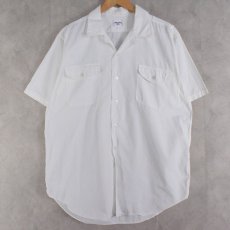 画像1: 50〜60's "skipper" White Cotton Open-Collar Shirt (1)