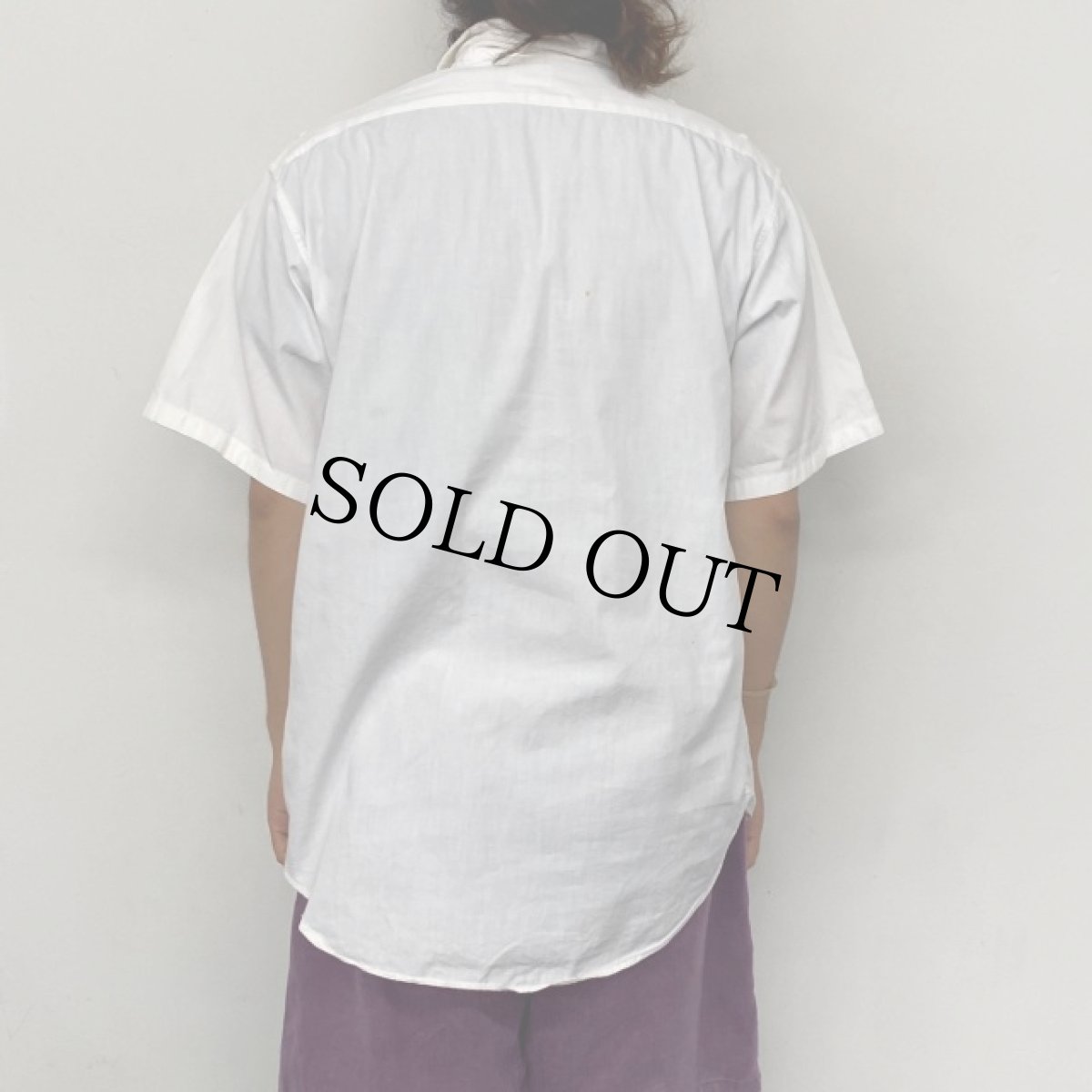 画像5: 50〜60's "skipper" White Cotton Open-Collar Shirt (5)